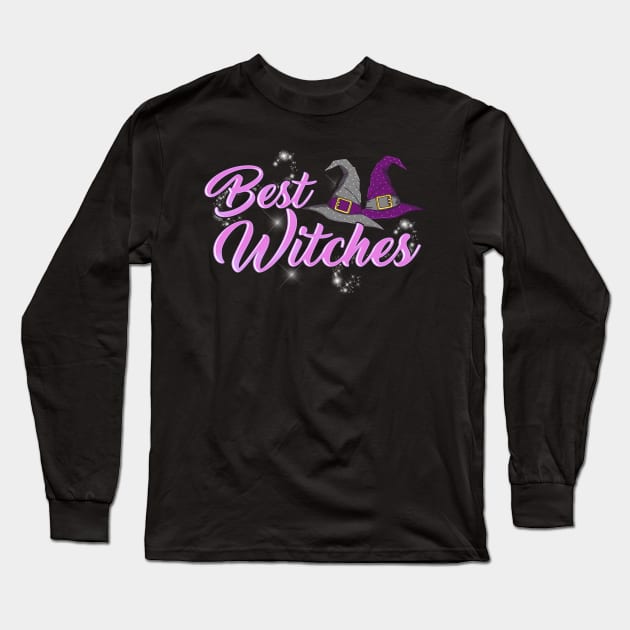 Best Witches Cute Halloween Witch Best Wishes Pun Long Sleeve T-Shirt by theperfectpresents